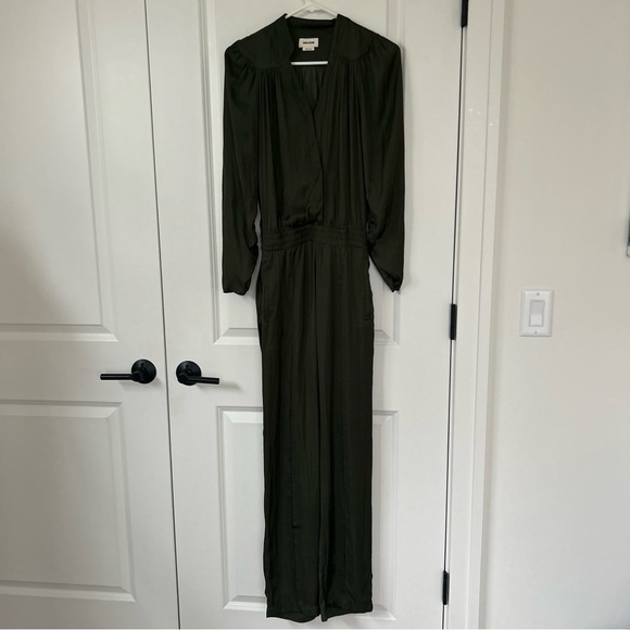 $548 ZADIG & VOLTAIRE size XS Captain Satin Jumpsuit Dark Green - Picture 4 of 8